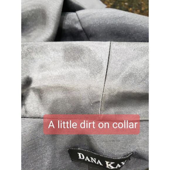 Dana Kay Skirt Suit Set Women's 18 Silver Single Breasted Collar 3 Button Front - Picture 9 of 16